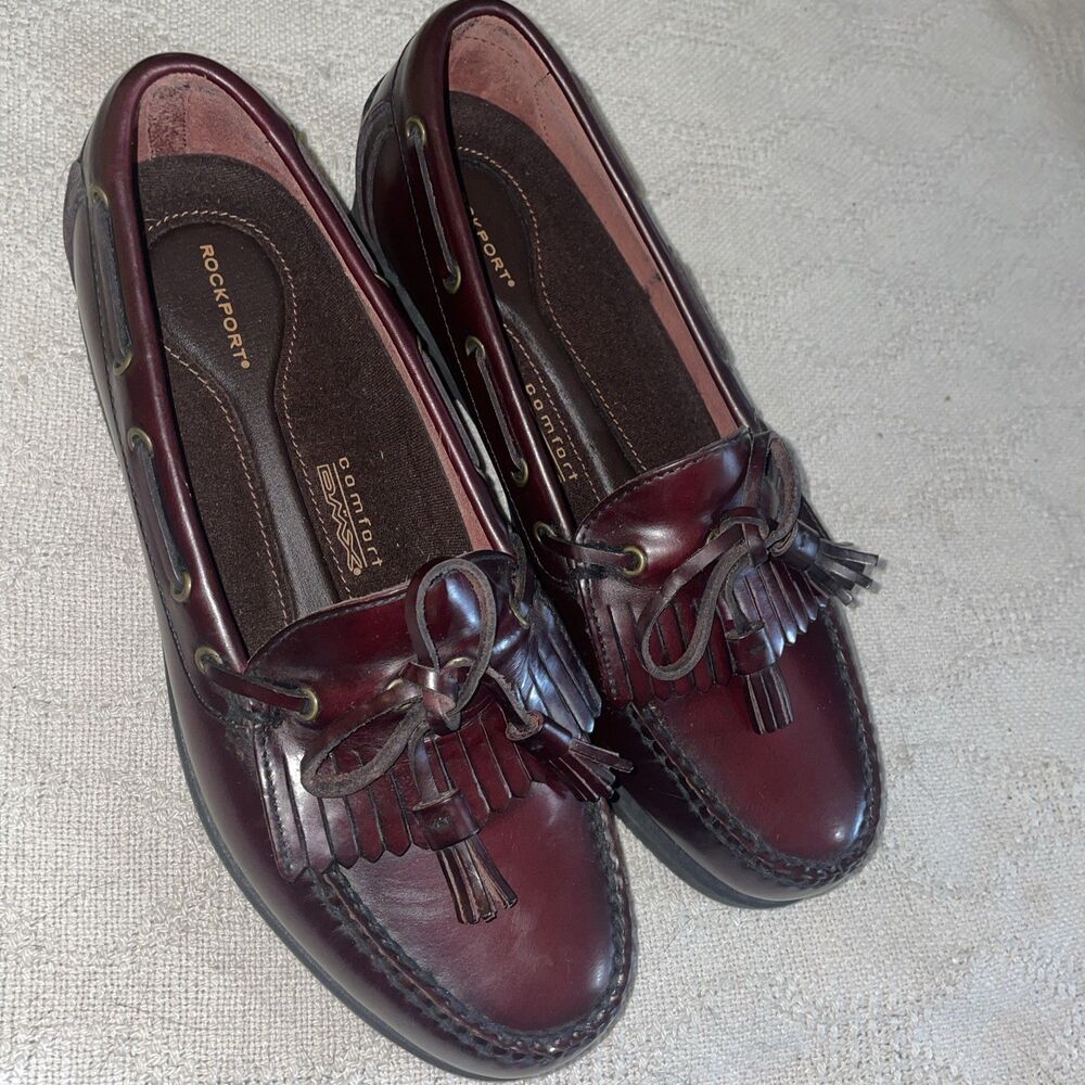 Rockport Comfort DMX Men’s Casual Loafers Size 9.5 W Burgundy Leather Going Out